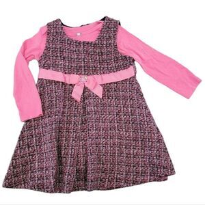 pink and brown tweed jumper